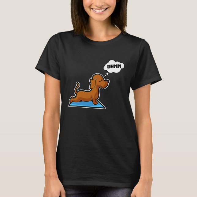 Dachshund Yoga Poses Sport Gymnastics Ohmmm Heartb T-Shirt (Vorderseite)