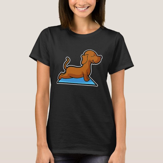 Dachshund Yoga Poses Sport Gymnastics Ohmmm Heartb T-Shirt (Vorderseite)