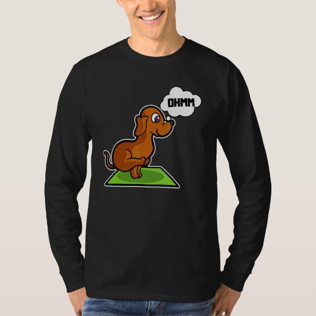 Dachshund Yoga Poses Sport Gymnastics Ohmmm Heartb T-Shirt (Vorderseite)