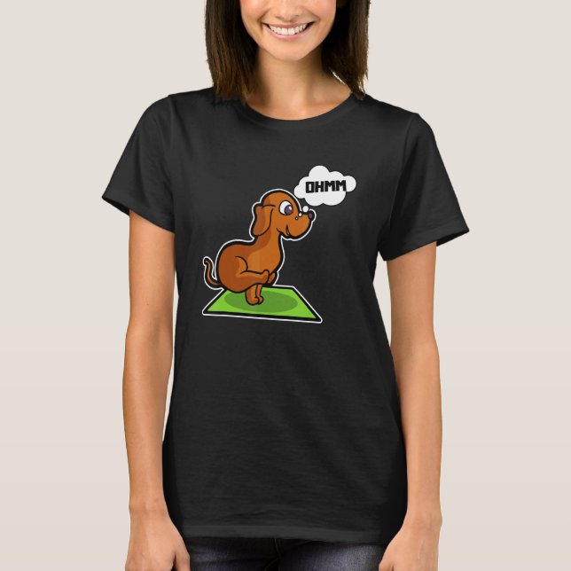 Dachshund Yoga Poses Sport Gymnastics Ohmmm Heartb T-Shirt (Vorderseite)
