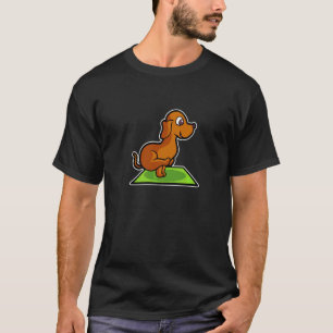 Dachshund Yoga-Übungen Sport Gymnastik Ohmmm Herz T-Shirt