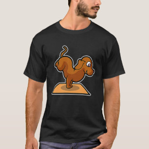Dachshund Yoga-Übungen Sport Gymnastik Ohmmm Herz T-Shirt
