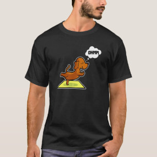 Dachshund Yoga-Übungen Sport Gymnastik Ohmmm Herz T-Shirt