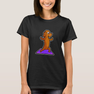 Dachshund Yoga-Übungen Sport Gymnastik Ohmmm Herz T-Shirt