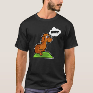 Dachshund Yoga-Übungen Sport Gymnastik Ohmmm Herz T-Shirt