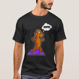 Dachshund Yoga-Übungen Sport Gymnastik Ohmmm Herz T-Shirt