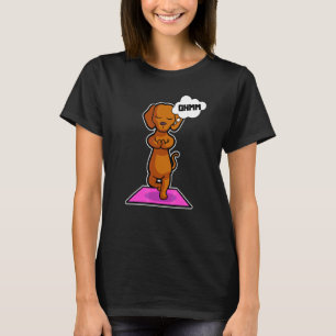 Dachshund Yoga-Übungen Sport Gymnastik Ohmmm Herz T-Shirt