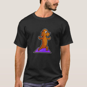 Dachshund Yoga-Übungen Sport Gymnastik Ohmmm Herz T-Shirt