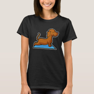 Dachshund Yoga-Übungen Sport Gymnastik Ohmmm Herz T-Shirt