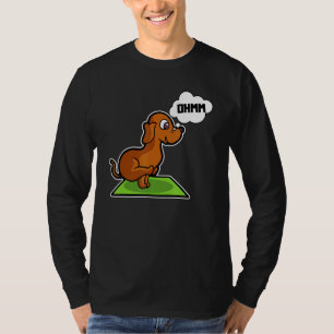 Dachshund Yoga Übungen Sport Gymnastik Ohmmm Herz T-Shirt