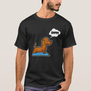 Dachshund Yoga-Übungen Sport Gymnastik Ohmmm Herz T-Shirt