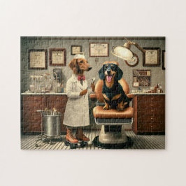 Dachshund-Zahnarzt-Skurriles-Hunde-Liebhaber-Gesch Puzzle