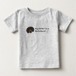 DachshundBlackTanSister Baby T-shirt