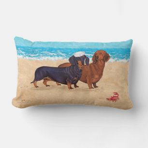 Dachshunde am Strand Lendenkissen