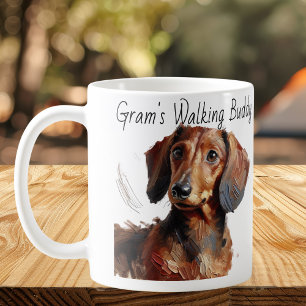 Dachshunde/ Grams Walking Buddy Modern Kaffeetasse