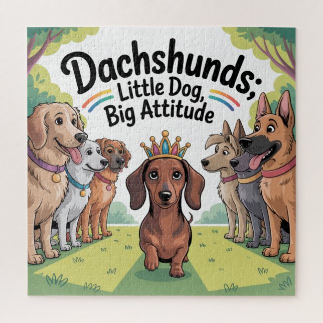 Dachshunde Kleiner Hund, große Attitüde Puzzle (Vertikal)