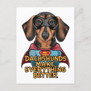 Dachshunde machen alles besser postkarte