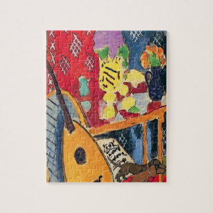 Dachshunde unter dem Tisch im Stil von Matisse Puzzle
