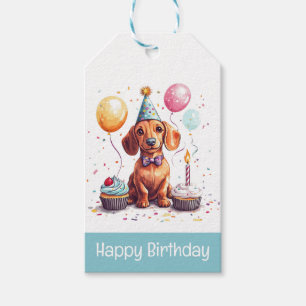 Dachshunde zum Geburtstag Geschenkanhänger