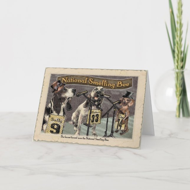 Dachshundgewinne, die Biene riechen Karte (Vorderseite)