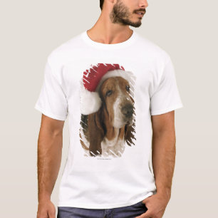 Dachshundjagdhund in der Weihnachtsmannmütze T-Shirt