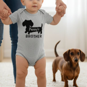 Dachshunds Baby-Bruder personalisiert mit Namen  Baby Strampler