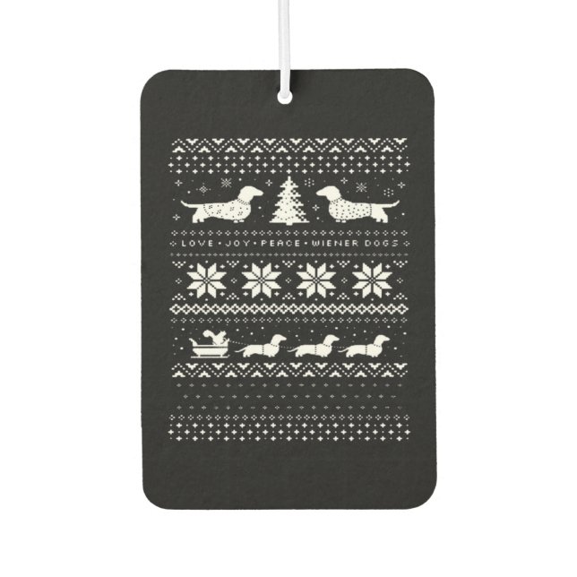 Dachshunds Christmas Sweater Pattern Classic T-Shi Autolufterfrischer (Vorderseite)