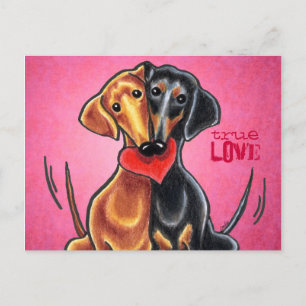 Dachshunds Heart Love Message Custom Postkarte