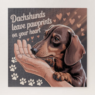Dachshunds hinterlassen Pfotenabdrücke in Ihrem He Puzzle