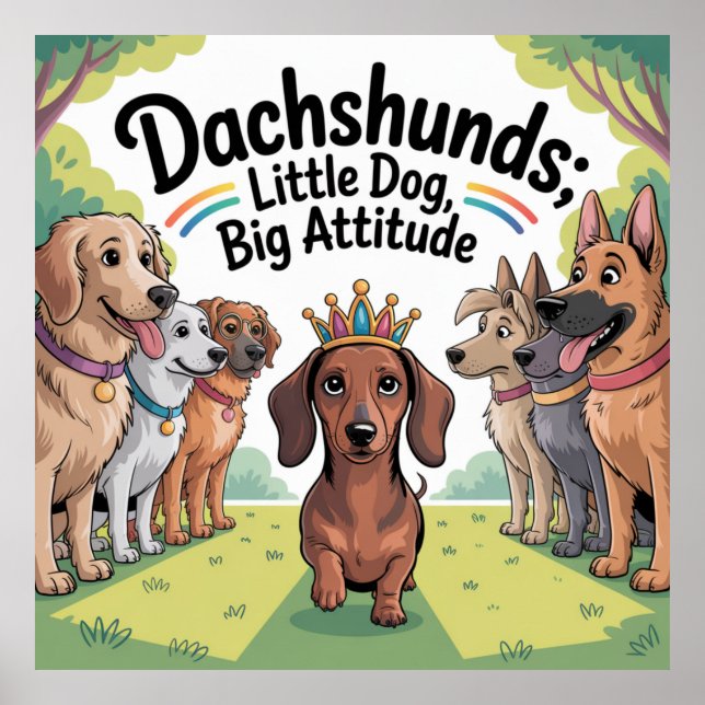 Dachshunds Little Dog, Big Attitude Poster (Vorne)