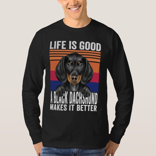 Dachshunds Makes Your Life Good Vintage T-Shirt (Vorderseite)