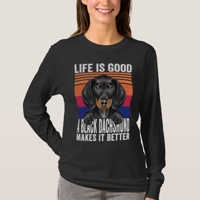 Dachshunds Makes Your Life Good Vintage T-Shirt (Vorderseite)