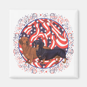 Dachshunds Patriotische Flagge Magnet