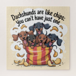 Dachshunds sind wie Chips; Man kann nicht nur eine Puzzle