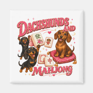 Dachshunds und Mahjong Magnet