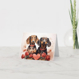 Dachshunds Valentinstag Karte