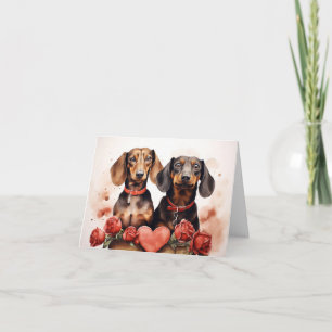 Dachshunds Valentinstag Karte