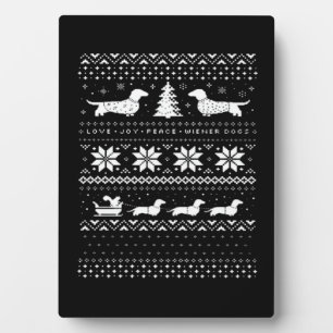 Dachshunds Weihnachtspullover Muster Klassisches T Fotoplatte