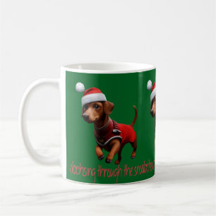 Dachsing Durch Den Schnee Dachshund Wursthund Kaffeetasse