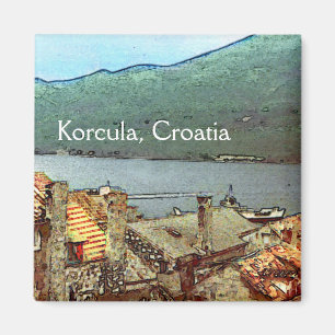 Dachspitzen in Korcula Magnet