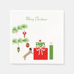 Dachsund Christmas Napkins Serviette