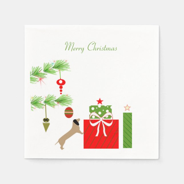 Dachsund Christmas Napkins Serviette (Vorderseite)