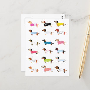 Dachsund Dog Watercolor Postkarte