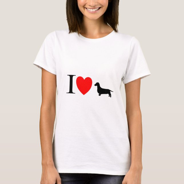 Dachsund-Liebhaber-Geschenke "ich LiebeDachsunds " T-Shirt (Vorderseite)