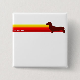 Dachsund mit Streifen-Knopf Button