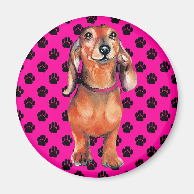 Dachsund Red Dackel Magnet (Vorne)