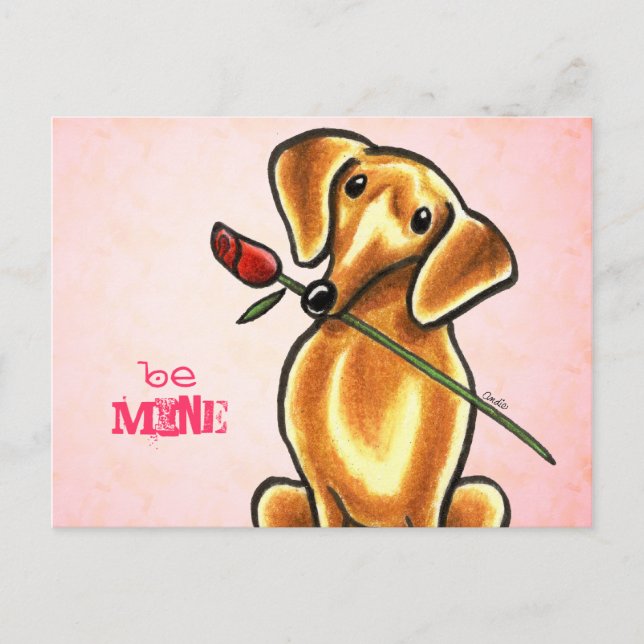 Dachsund-Rose ist meine Art von Off-Leash Art™ Postkarte (Vorderseite)