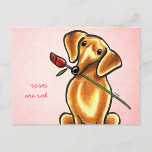 Dachsund Rose Sweetheart Off-Leash Art™ Custom Postkarte