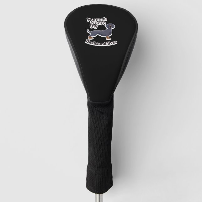 Dachsund Zuhause Golf Headcover (Vorderseite)
