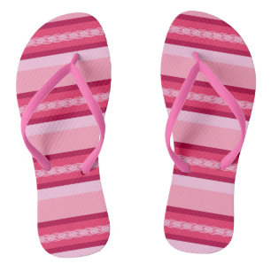 Dachvorsprung-Streifen im Mid-Century-Stil - rosa Flip Flops